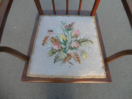 EDWARDIAN MAHOGANY SALON ARMCHAIR - ADDITIONAL PHOTO 2