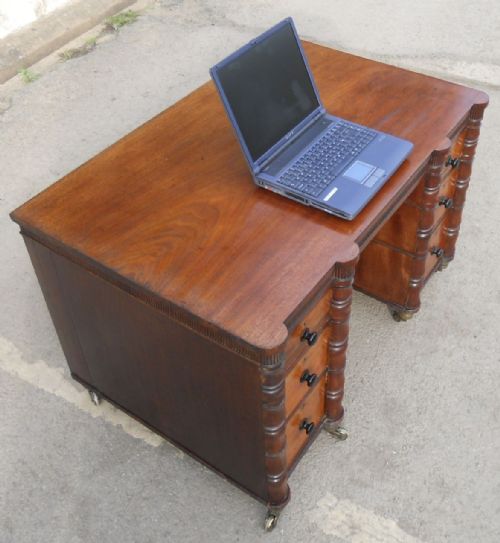 REGENCY MAHOGANY WRITING DESK - ADDITIONAL PHOTO 6