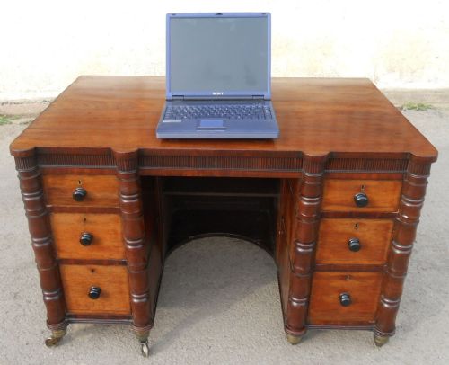 REGENCY MAHOGANY WRITING DESK - ADDITIONAL PHOTO 7