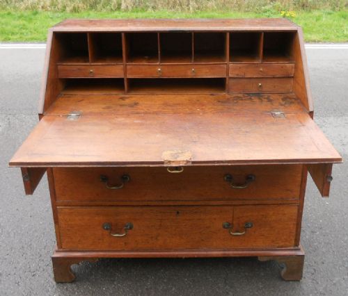 GEORGIAN OAK WRITING BUREAU - ADDITIONAL PHOTO 3