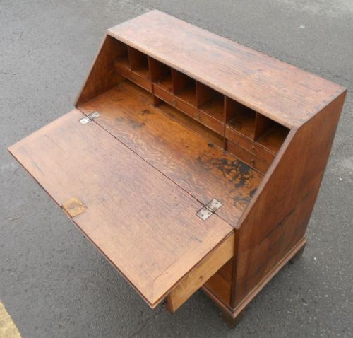 GEORGIAN OAK WRITING BUREAU - ADDITIONAL PHOTO 4