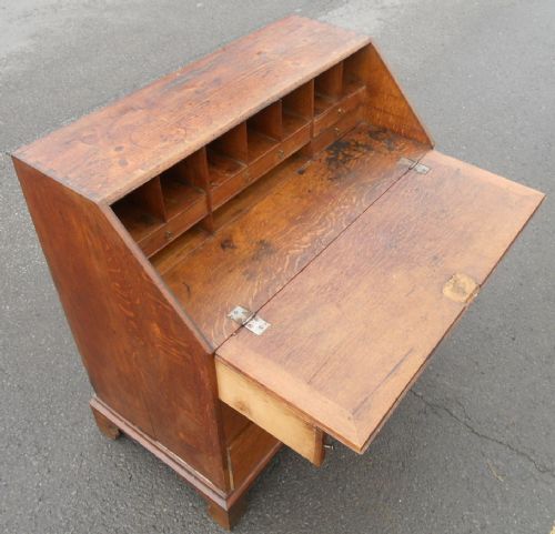 GEORGIAN OAK WRITING BUREAU - ADDITIONAL PHOTO 7