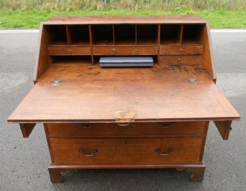 GEORGIAN OAK WRITING BUREAU - ADDITIONAL PHOTO 8