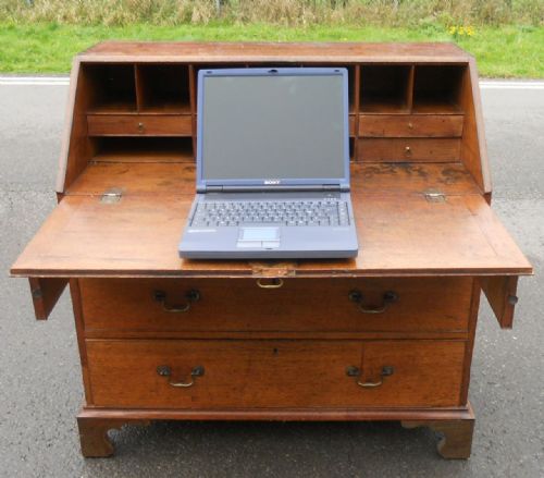 GEORGIAN OAK WRITING BUREAU - ADDITIONAL PHOTO 9