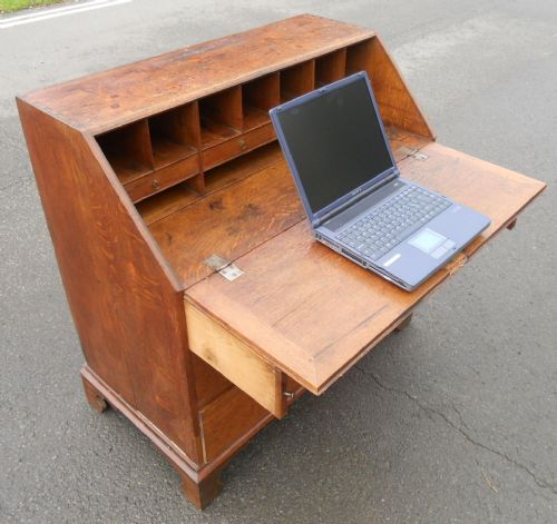 GEORGIAN OAK WRITING BUREAU - ADDITIONAL PHOTO 10