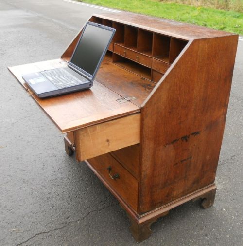 GEORGIAN OAK WRITING BUREAU - ADDITIONAL PHOTO 11