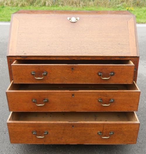 GEORGIAN OAK WRITING BUREAU - ADDITIONAL PHOTO 12