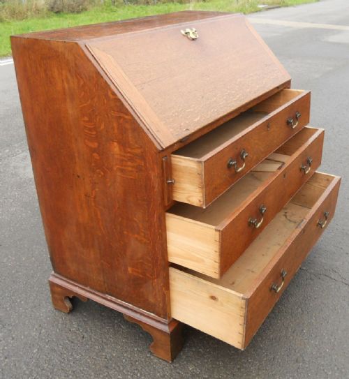 GEORGIAN OAK WRITING BUREAU - ADDITIONAL PHOTO 14