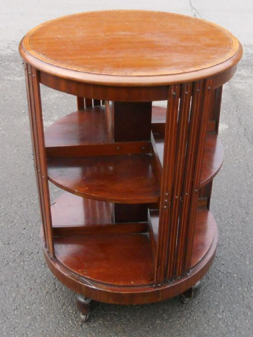 Round Mahogany Revolving Bookcase