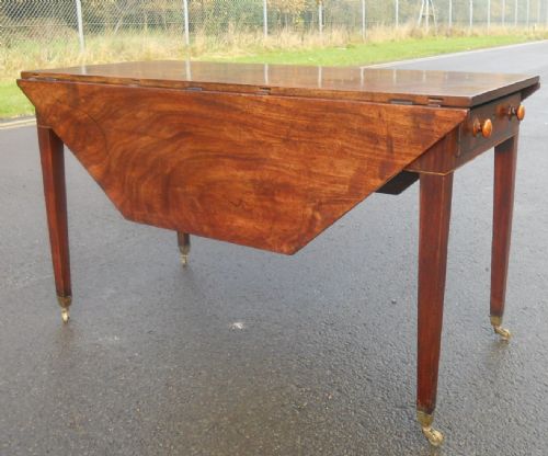 GEORGIAN MAHOGANY DROPLEAF PEMBROKE DINING TABLE - ADDITIONAL PHOTO 4