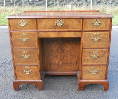 Georgian Walnut Kneehole Writing Desk