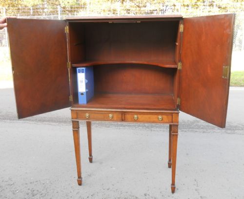 WALNUT COCKTAIL CABINET ON STAND - ADDITIONAL PHOTO 6