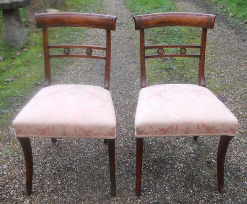 Pair Regency Mahogany Dining Chairs