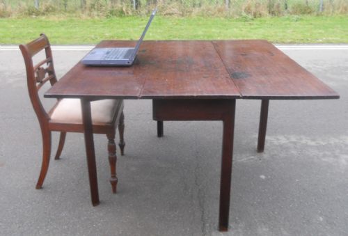 GEORGIAN MAHOGANY DROPLEAF DINING TABLE - ADDITIONAL PHOTO 12