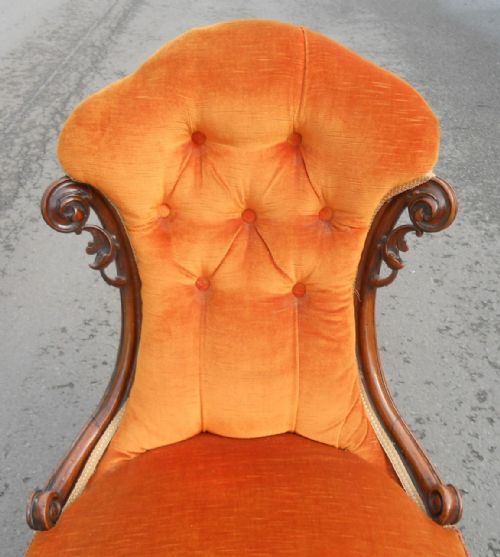 VICTORIAN WALNUT FRAMED NURSING CHAIR - ADDITIONAL PHOTO 1
