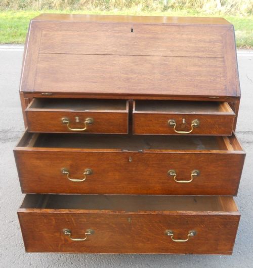 GEORGIAN OAK WRITING BUREAU - ADDITIONAL PHOTO 3