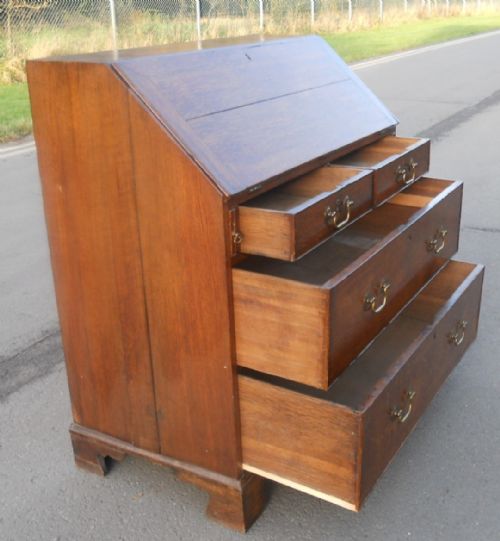 GEORGIAN OAK WRITING BUREAU - ADDITIONAL PHOTO 4