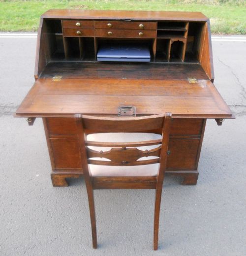 GEORGIAN OAK WRITING BUREAU - ADDITIONAL PHOTO 7