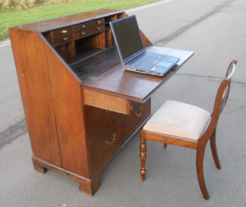 GEORGIAN OAK WRITING BUREAU - ADDITIONAL PHOTO 9