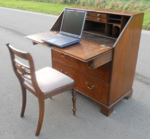 GEORGIAN OAK WRITING BUREAU - ADDITIONAL PHOTO 10
