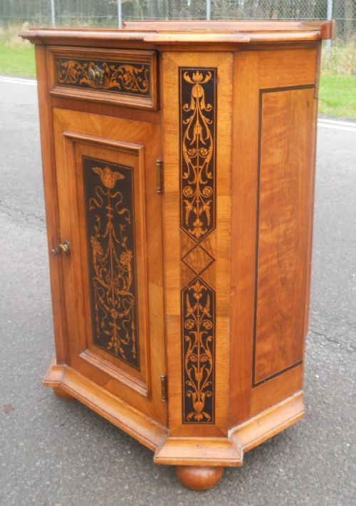 PAIR WALNUT SIDE CABINETS WITH MARQUETRY INLAY - ADDITIONAL PHOTO 15