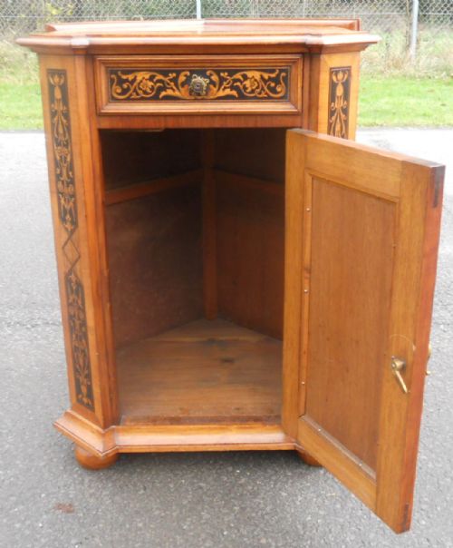 PAIR WALNUT SIDE CABINETS WITH MARQUETRY INLAY - ADDITIONAL PHOTO 17