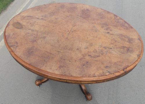 VICTORIAN BURR WALNUT OVAL CENTRE TABLE - ADDITIONAL PHOTO 6