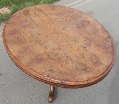 VICTORIAN BURR WALNUT OVAL CENTRE TABLE - ADDITIONAL PHOTO 7