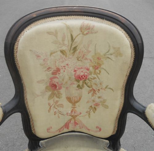 SET OF FOUR VICTORIAN EBONIZED SALON ARMCHAIRS - ADDITIONAL PHOTO 4