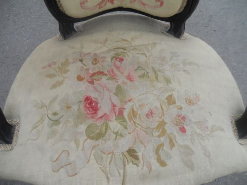 SET OF FOUR VICTORIAN EBONIZED SALON ARMCHAIRS - ADDITIONAL PHOTO 10