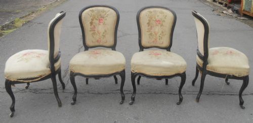 SET OF FOUR VICTORIAN EBONIZED SALON CHAIRS - ADDITIONAL PHOTO 4