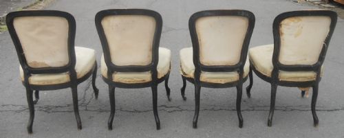 SET OF FOUR VICTORIAN EBONIZED SALON CHAIRS - ADDITIONAL PHOTO 6