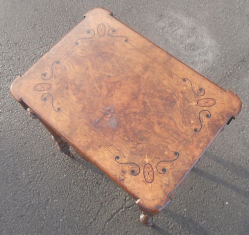 VICTORIAN BURR WALNUT WORK TABLE - ADDITIONAL PHOTO 4