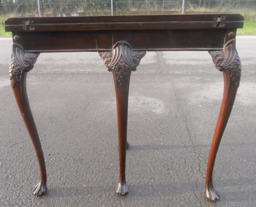 QUEEN ANNE STYLE WALNUT FOLD OVER CARD TABLE - ADDITIONAL PHOTO 2