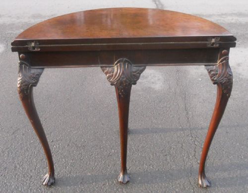 QUEEN ANNE STYLE WALNUT FOLD OVER CARD TABLE - ADDITIONAL PHOTO 3