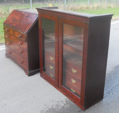 GEORGIAN MAHOGANY BUREAU BOOKCASE - ADDITIONAL PHOTO 1