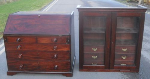 GEORGIAN MAHOGANY BUREAU BOOKCASE - ADDITIONAL PHOTO 2