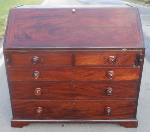 GEORGIAN MAHOGANY BUREAU BOOKCASE - ADDITIONAL PHOTO 3