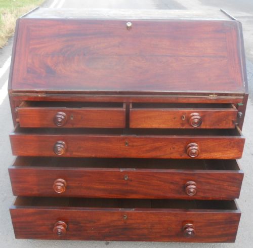 GEORGIAN MAHOGANY BUREAU BOOKCASE - ADDITIONAL PHOTO 8