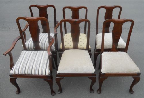 SET OF SIX QUEEN ANNE STYLE MAHOGANY DINING CHAIRS - ADDITIONAL PHOTO 1