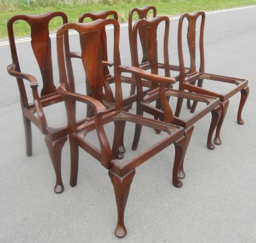 SET OF SIX QUEEN ANNE STYLE MAHOGANY DINING CHAIRS - ADDITIONAL PHOTO 4