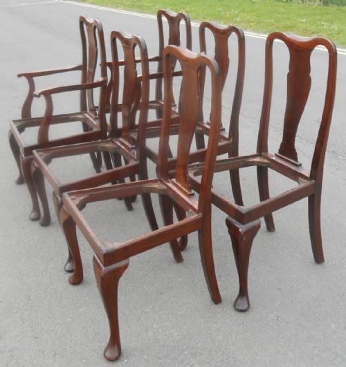 SET OF SIX QUEEN ANNE STYLE MAHOGANY DINING CHAIRS - ADDITIONAL PHOTO 5