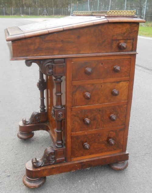 VICTORIAN WALNUT DAVENPORT DESK - ADDITIONAL PHOTO 3