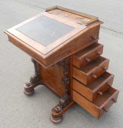 VICTORIAN WALNUT DAVENPORT DESK - ADDITIONAL PHOTO 12