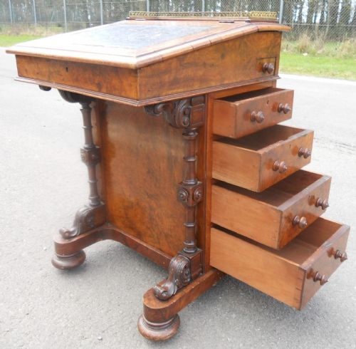 VICTORIAN WALNUT DAVENPORT DESK - ADDITIONAL PHOTO 13