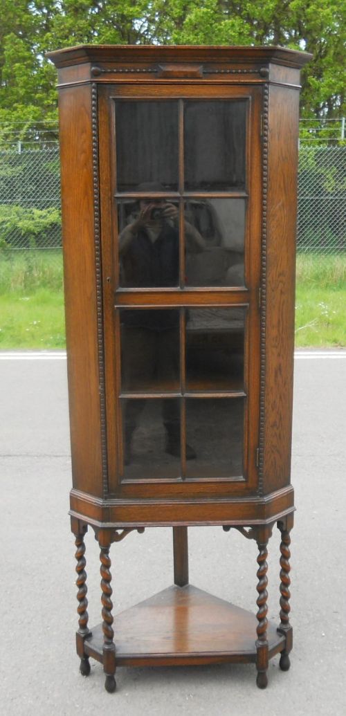 Oak Standing Corner Cabinet