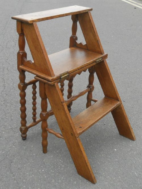 Golden Oak Folding Library Steps