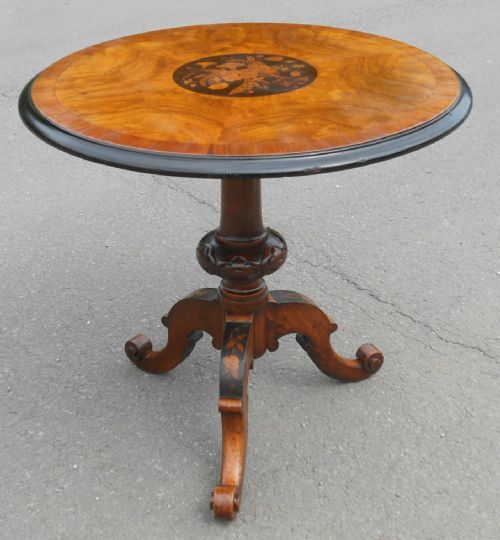 Victorian Walnut Pedestal Occasional Table