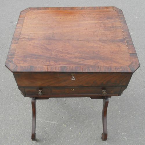 REGENCY MAHOGANY LADIES WORKTABLE - ADDITIONAL PHOTO 2