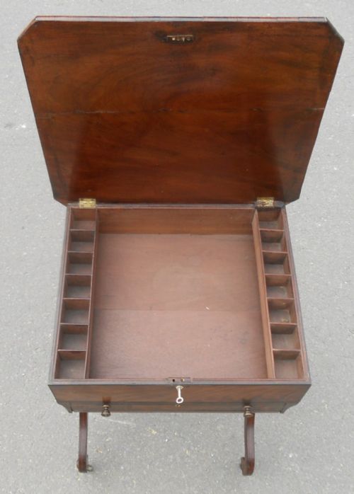 REGENCY MAHOGANY LADIES WORKTABLE - ADDITIONAL PHOTO 7